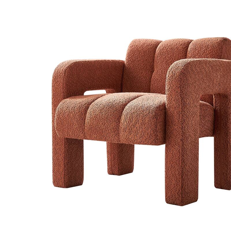 Modern 31.10" Boucle Upholstered Accent Chair with Plush Seat Cushion, Easy Assembly, and Comfortable Design