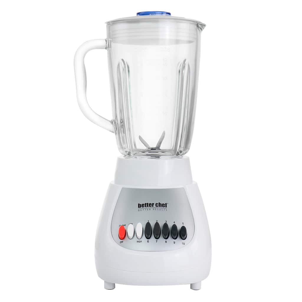 Better Chef 10-Speed 350 Watt 42 Ounce Glass Jar Blender in White