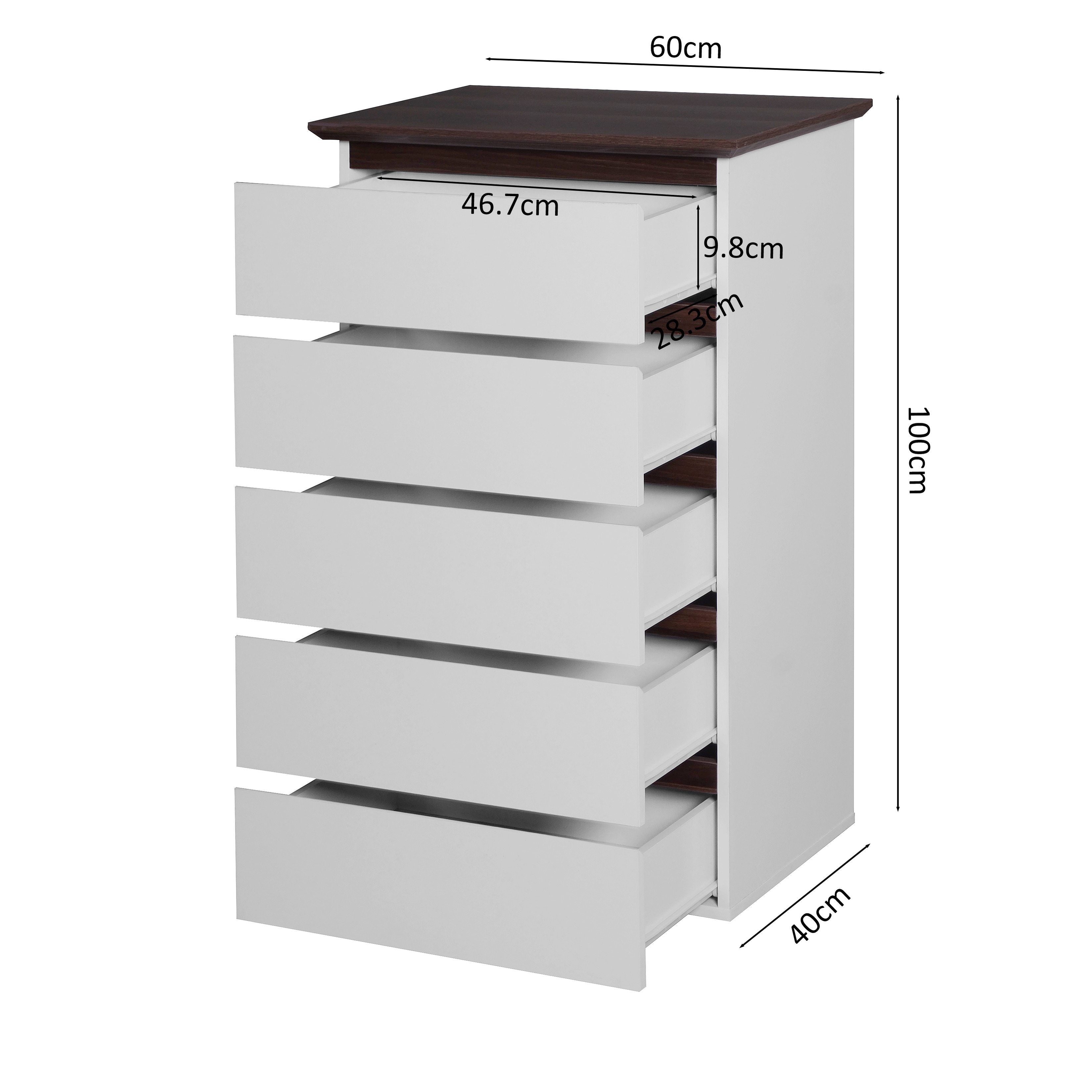 Dresser with Drawers, 5 Drawer Dresser with Wood Color Top, Small Dresser for Kids Bedroom, Living Room, - White Dresser with Drawers, 5 Drawer Dresser with Wood Color Top, Small Dresser for Kids Bedroom, Living Room, - White