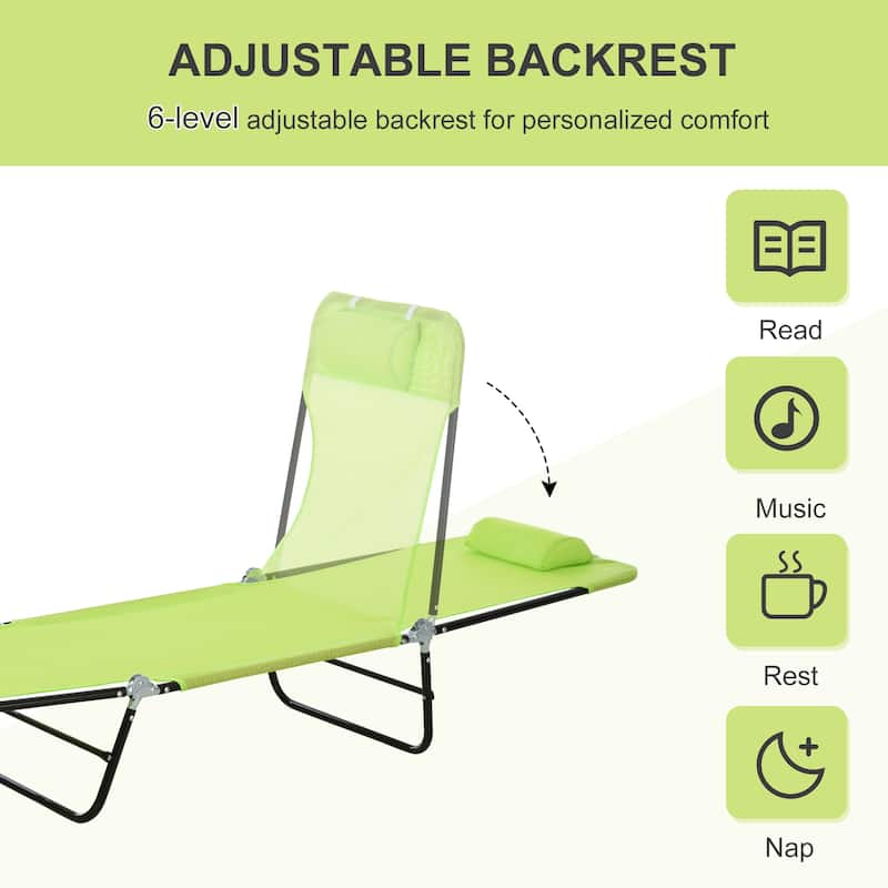 Outsunny Portable Sun Folding Chaise Lounge Chair