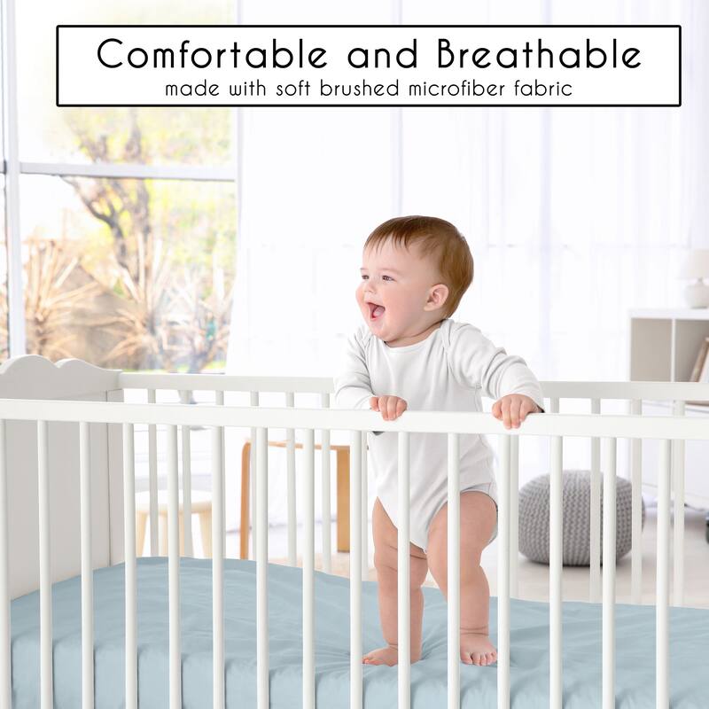 Sweet Jojo Designs Construction Truck Boy 3 Pack Fitted Crib Sheets - White/Grey Tire Track, Solid Slate Blue and Transportation