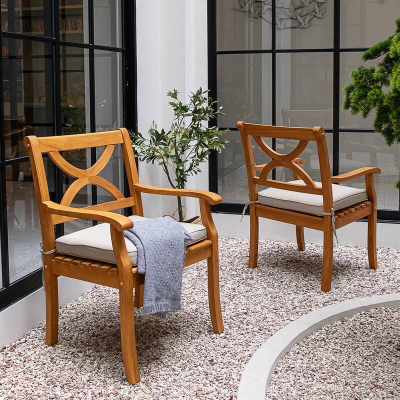 Cambridge Casual Lowell 5-Piece Teak Patio Dining Set with Cushion