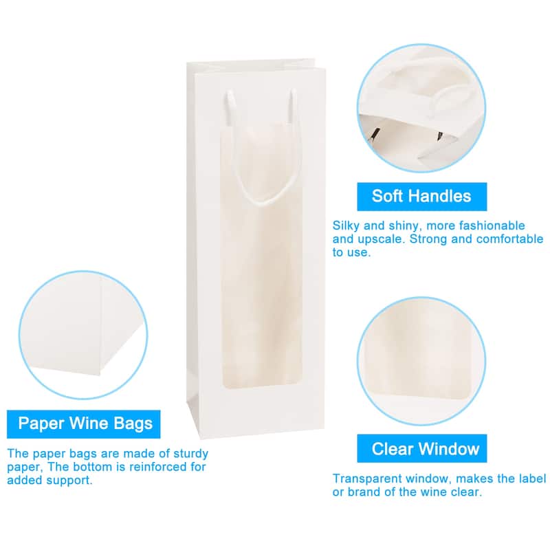 Wine Bags, 12pcs 4.92"x3.35"x14.2" for Wedding Birthday Party Supplies