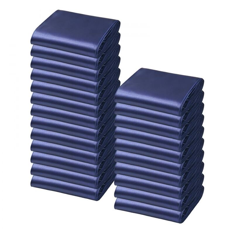 Satin Chair Ribbons for Wedding Reception Adjustable Fit for Folding Banquet and Chiavari Chairs - Navy Blue-50 PCS