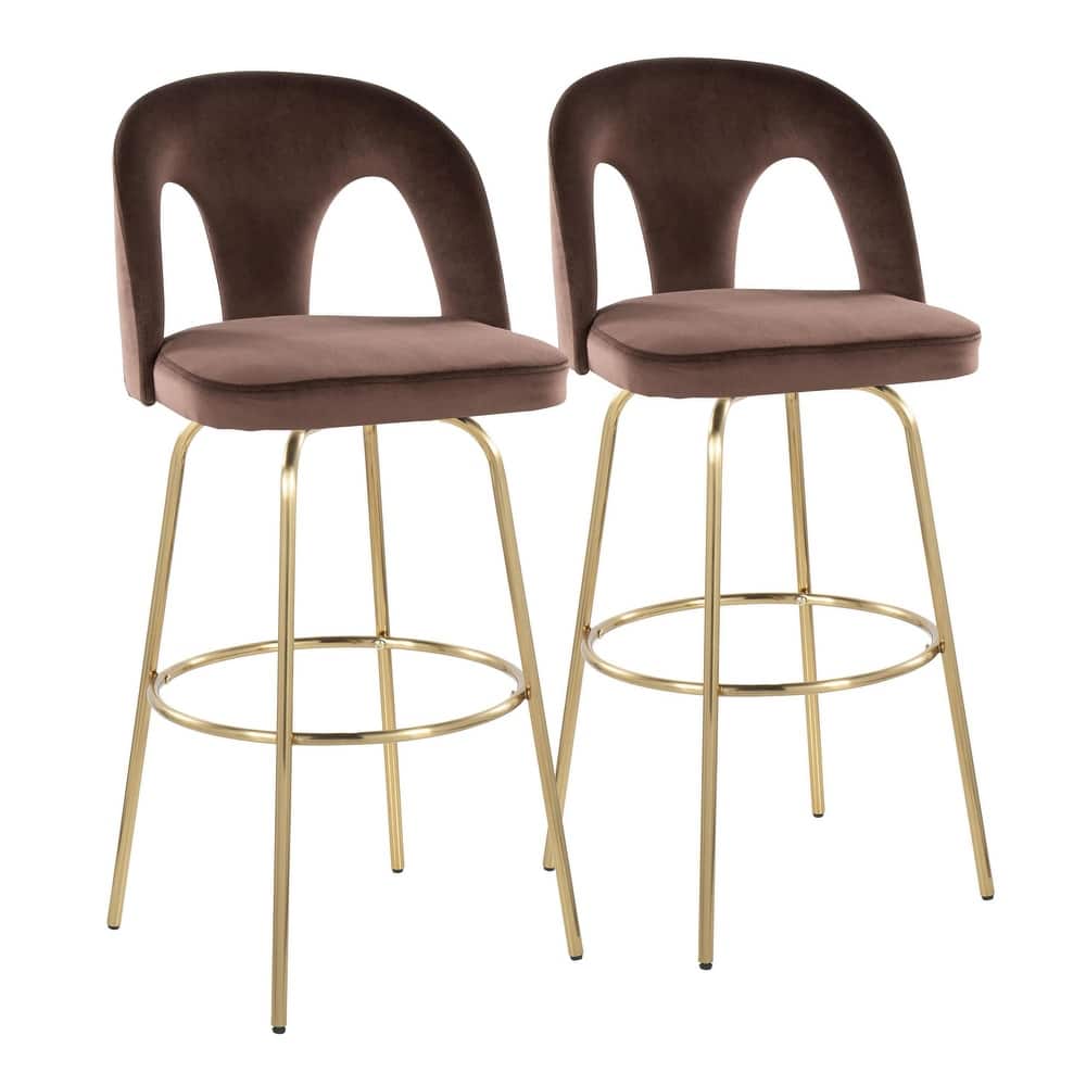 Ava Upholstered 30" Fixed-Height Barstool - Set of 2