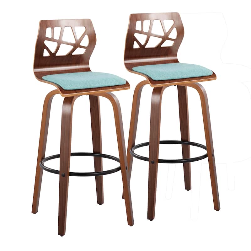 Carson Carrington Sala 30" Fixed-Height Bar Stool with Bent Wood Legs & Round Footrest (Set of 2)