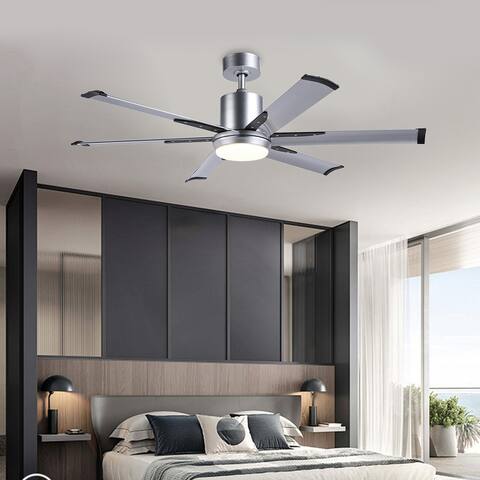 CO-Z 52" Six Aluminum Blades LED Ceiling Fan with Light Kit and Remote Control