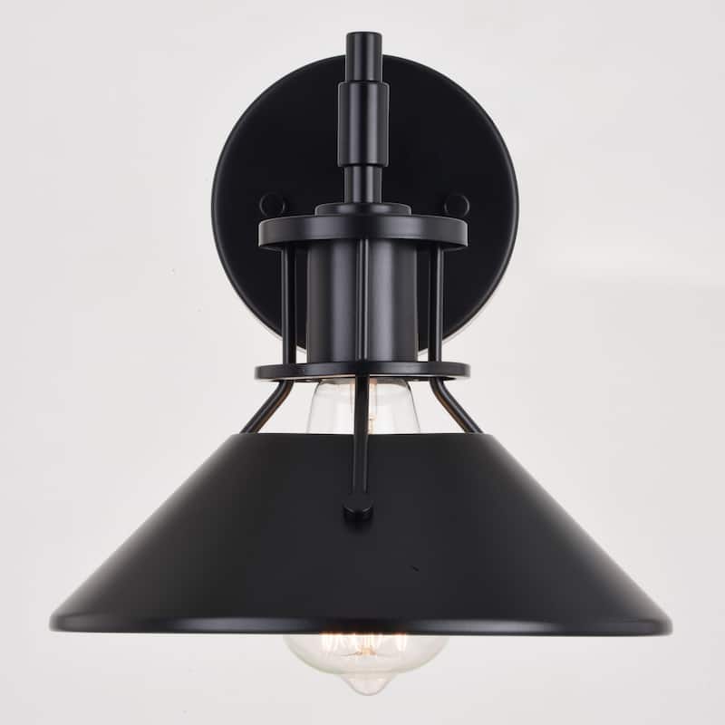 Canton Black and White Farmhouse Bathroom Vanity Wall Light Fixture