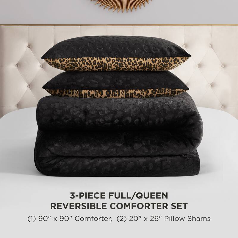 Juicy Couture Embossed Leopard With Royal Leopard Comforter Sets