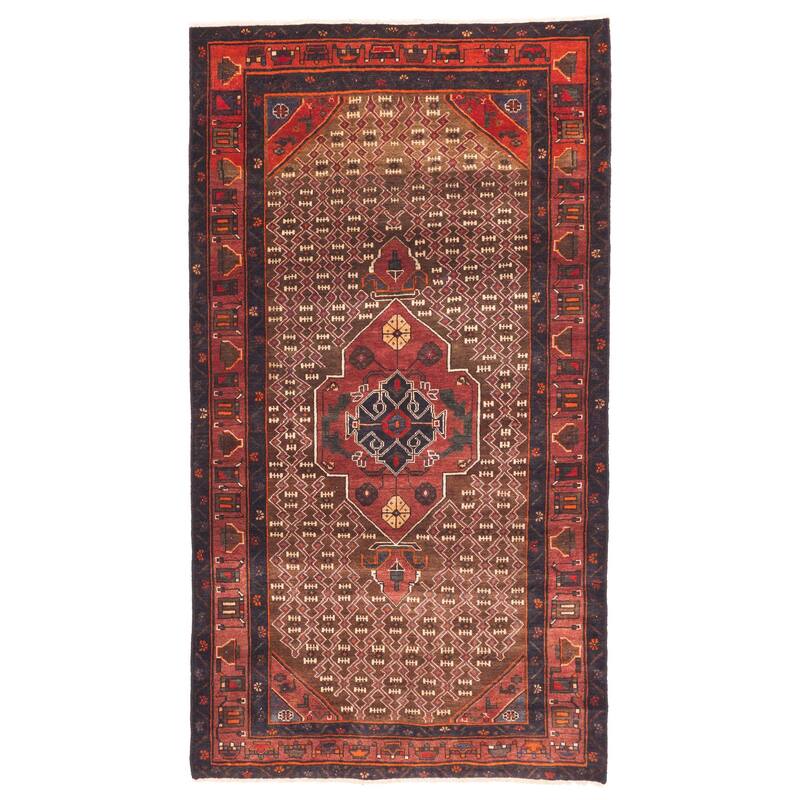 ECARPETGALLERY Hand-knotted Anatolian Vintage Brown Wool Rug - 4'3 x 7'10