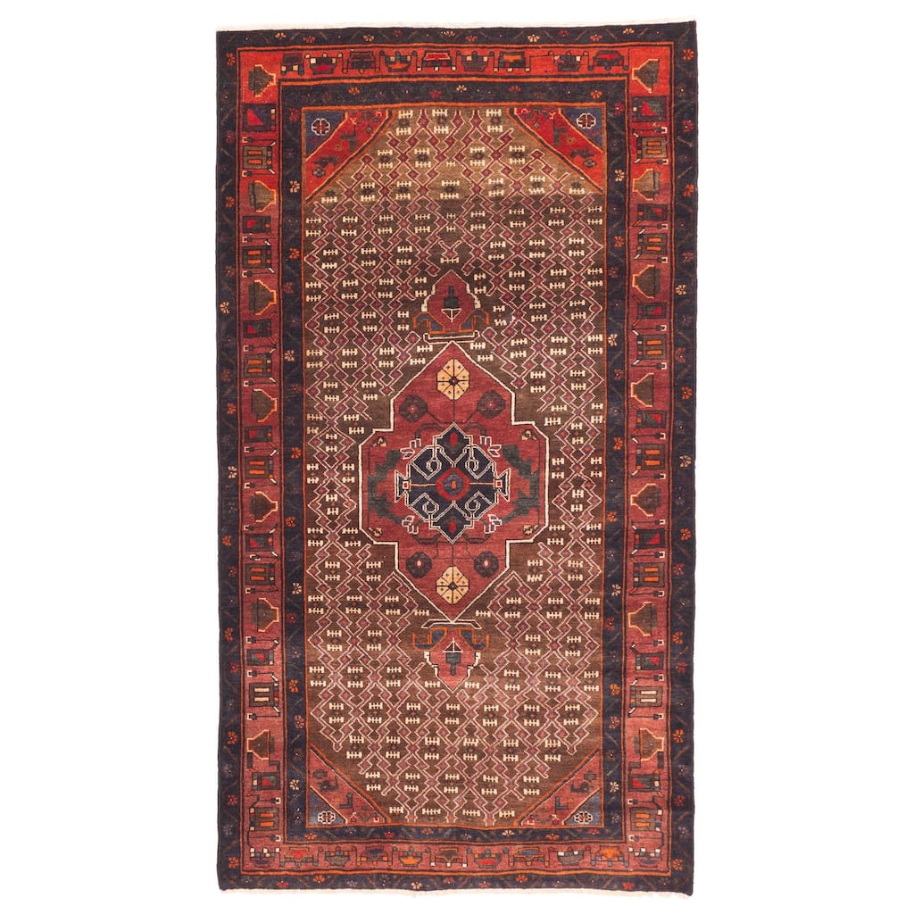 ECARPETGALLERY Hand-knotted Anatolian Vintage Brown Wool Rug - 4'3 x 7'10