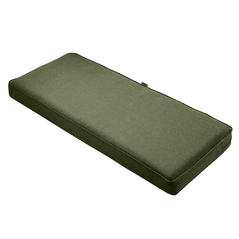 Classic Accessories Montlake FadeSafe Water-Repellent Outdoor Bench Cushion, 59"W x 18"D x 3"T - heather fern green