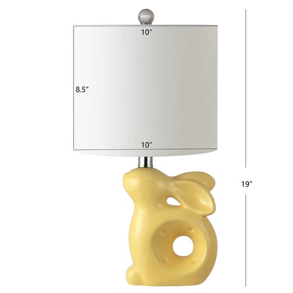 dimension image slide 2 of 7, SAFAVIEH Kids Lighting 19" Ruby Rabbit Lamp - 10.3"x10"x19"