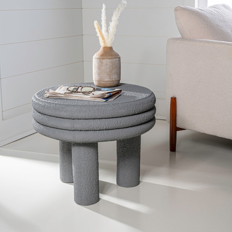 Evans 13.5" Contemporary Minimalist Curvy Low Accent Table , by JONATHAN Y