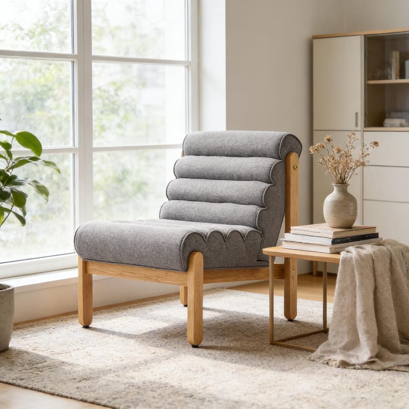 Scott Living - Modern Upholstered Accent Chair with Plush Layered Cushion & Solid Wood Frame - 25.75"W