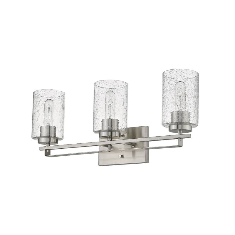 Modern Flush Mount Wall Light Fixture with Clear Bubble Glass Shade and LED Compatible for Bedroom