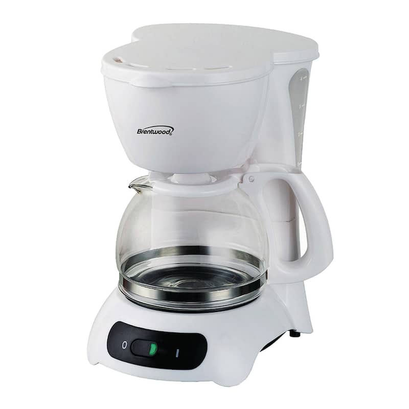 4 Cup Coffee Maker in White - White