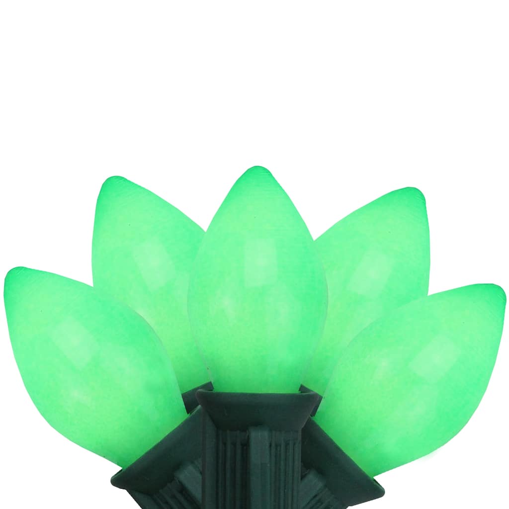25-Count Opaque Green C7 Christmas Light Set - 24ft Green Wire - 24'