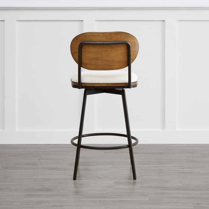 Spruce & Spring Megan Swivel Counter Bar Stool with Metal Legs