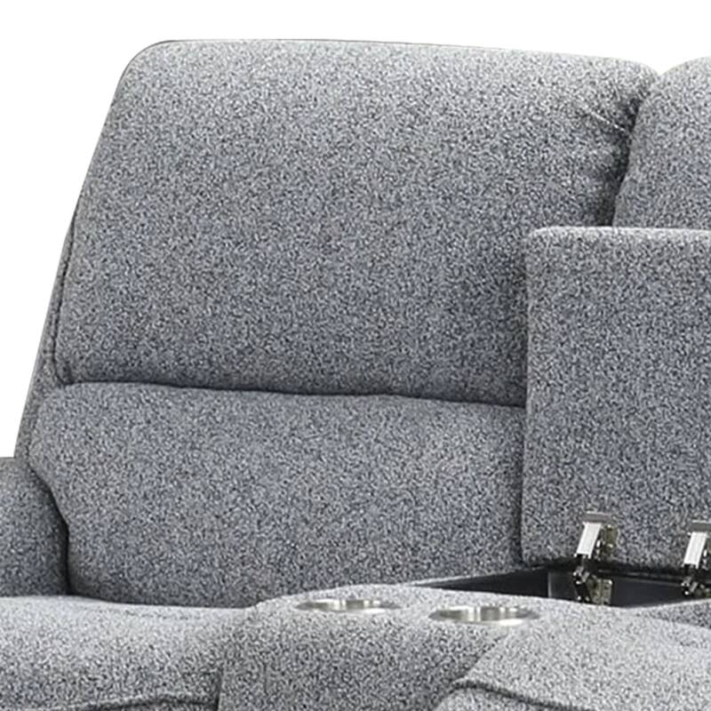 Cote Loveseat, Power Reclining, Gray Boucle, Center Console, 73 Inch