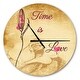 preview thumbnail 9 of 8, Designart 'Time is Love Vintage Flower' Oversized Quote Wall CLock