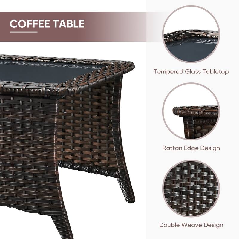 Patio Sofa with Swivel Rocking Chair