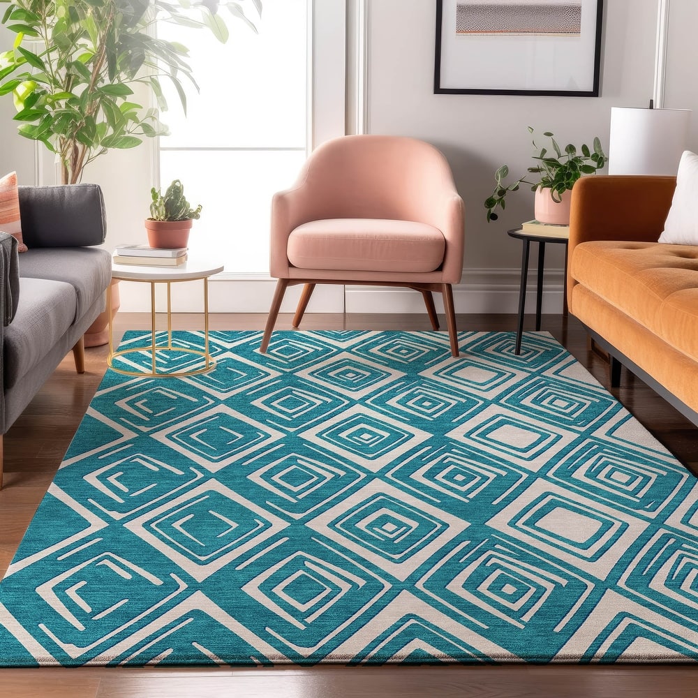 Premium Washable Super Soft Diamond Cascade Mayfield Rug