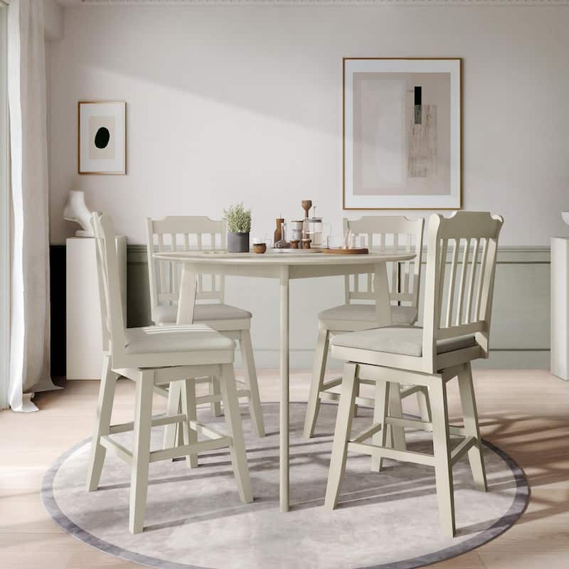 CraftPorch Classic Swivel Counter Chairs with Round Table