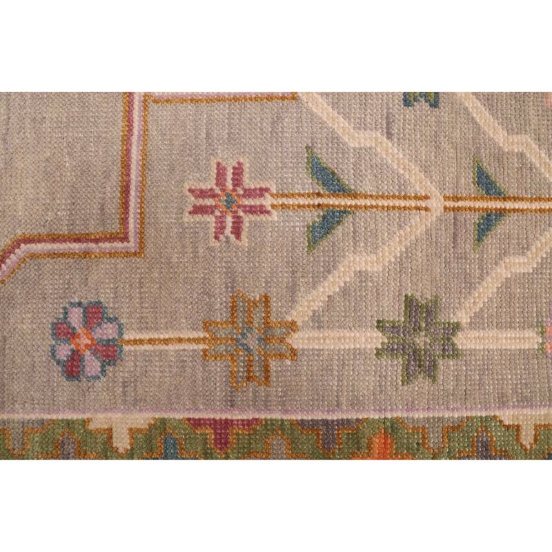 ECARPETGALLERY Hand-knotted Modern Oushak Grey Wool Rug - 9'11 x 13'10