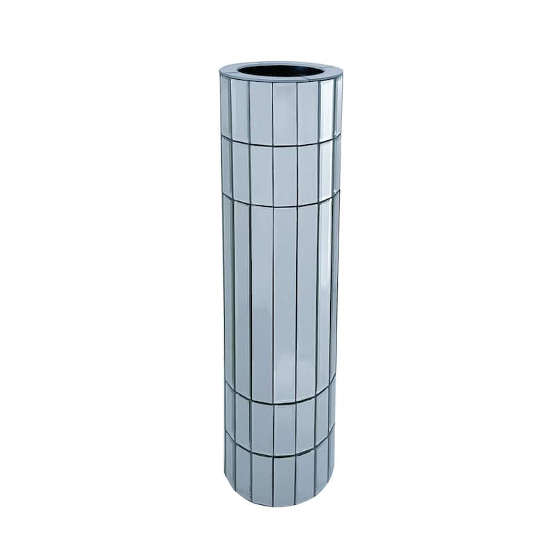 29.92"(76cm)Tall Floor Vase Mirrored Silver Round Vase for Home Decor Mirrored Glass Decorative Modern Vase Ideal