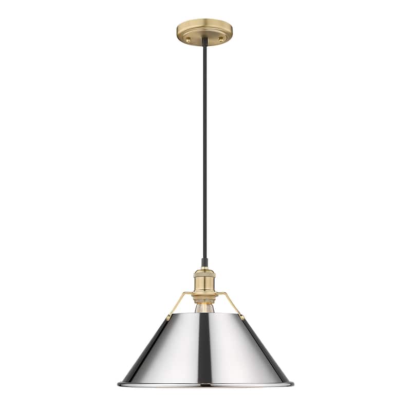 Orwell 14" Wide Large Pendant in Brushed Champagne Bronze with Chrome - Gold
