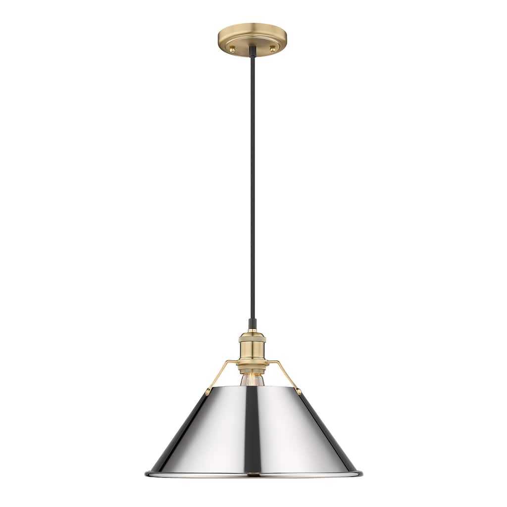 Orwell 14" Wide Large Pendant in Brushed Champagne Bronze with Chrome - Gold