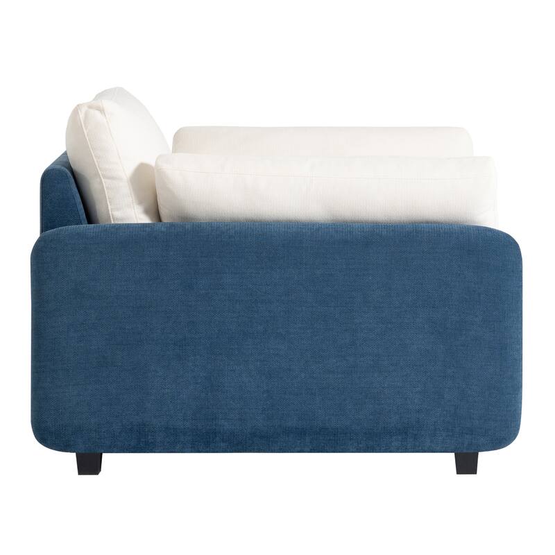 Oversized Chenille Single Sofa Chair – Wide and Deep Seat Accent Chair with Throw Pillows by Harper&Bright Designs
