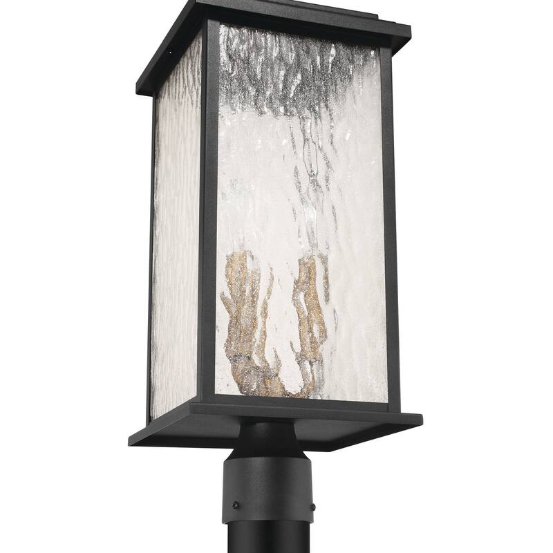 Artcraft Estate 3-Light Outdoor Post-Light - Black with Brass Accent