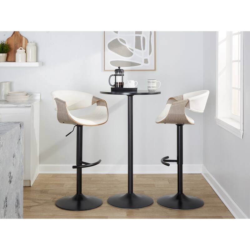 Carson Carrington Kanteborg Adjustable Bar Stool with Rounded T Footrest (Set of 2)