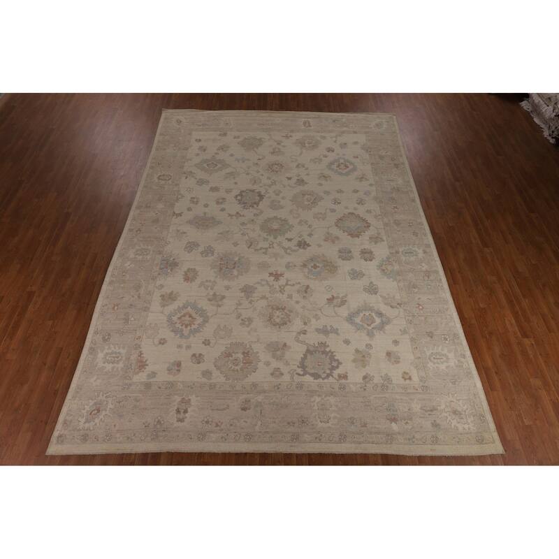 Vegetable Dye Oushak Turkish Large Area Rug Hand-Knotted Wool Carpet - 10'3"x 14'1"