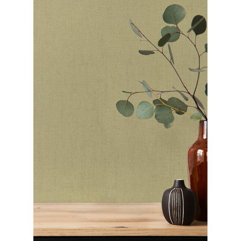 A-Street Prints Naim Olive Solid Texture Wallpaper