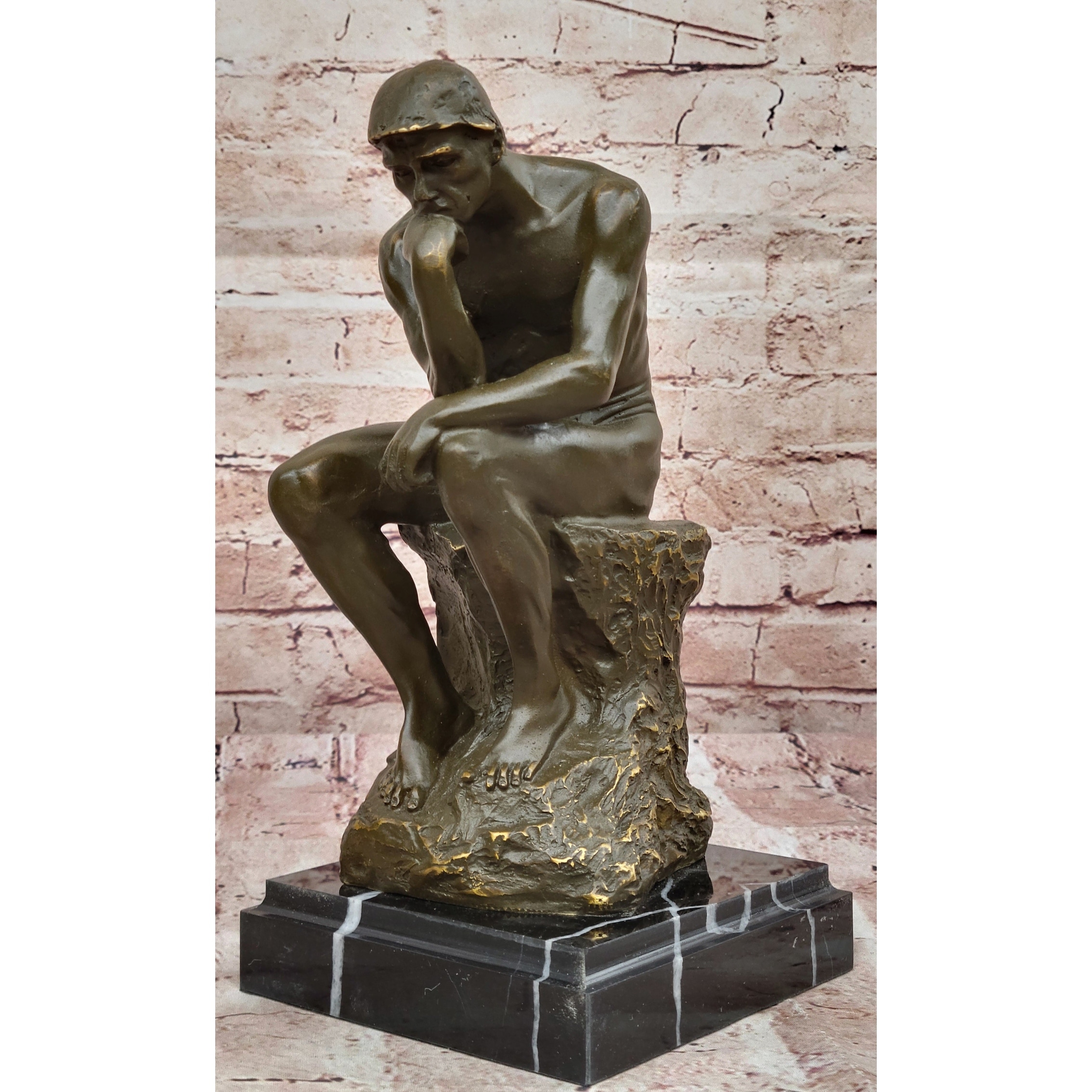 The Thinker Bronze Statue – Rodin Inspired Sculpture On Marble Base