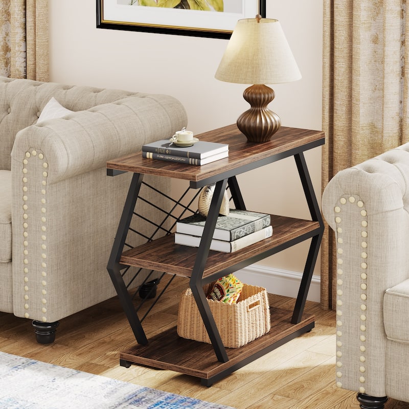 3-tier Rectangular End Side Table for Living Room