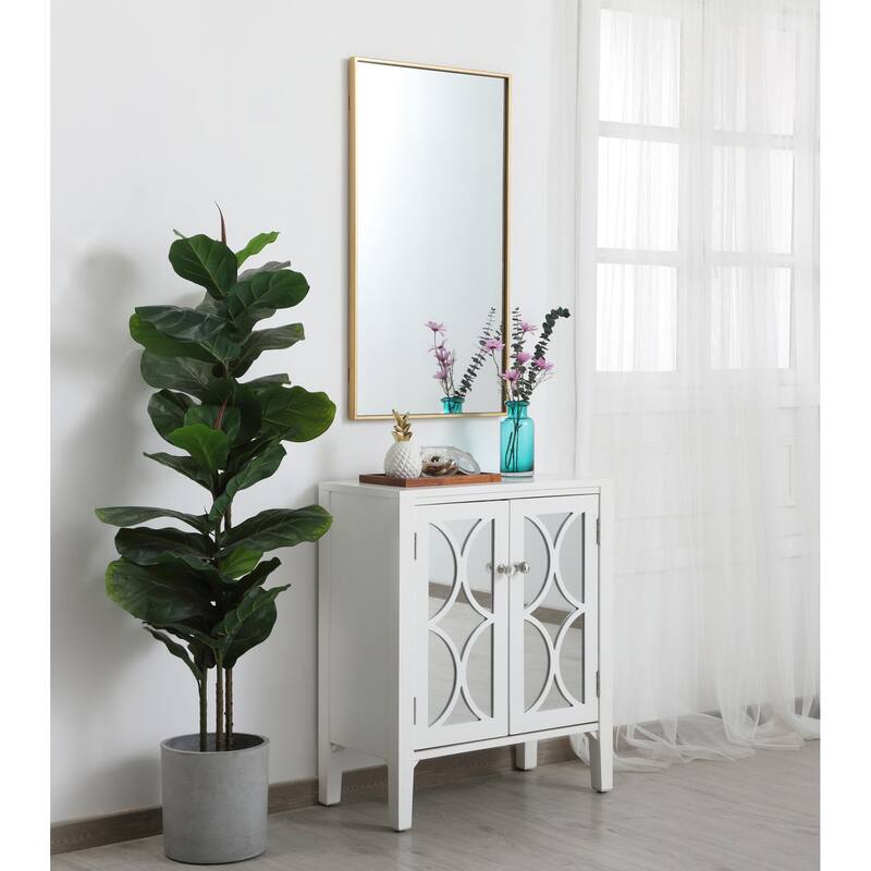 Elegant Lighting Eternity 36" x 20" Rectangular Beveled Metal Framed