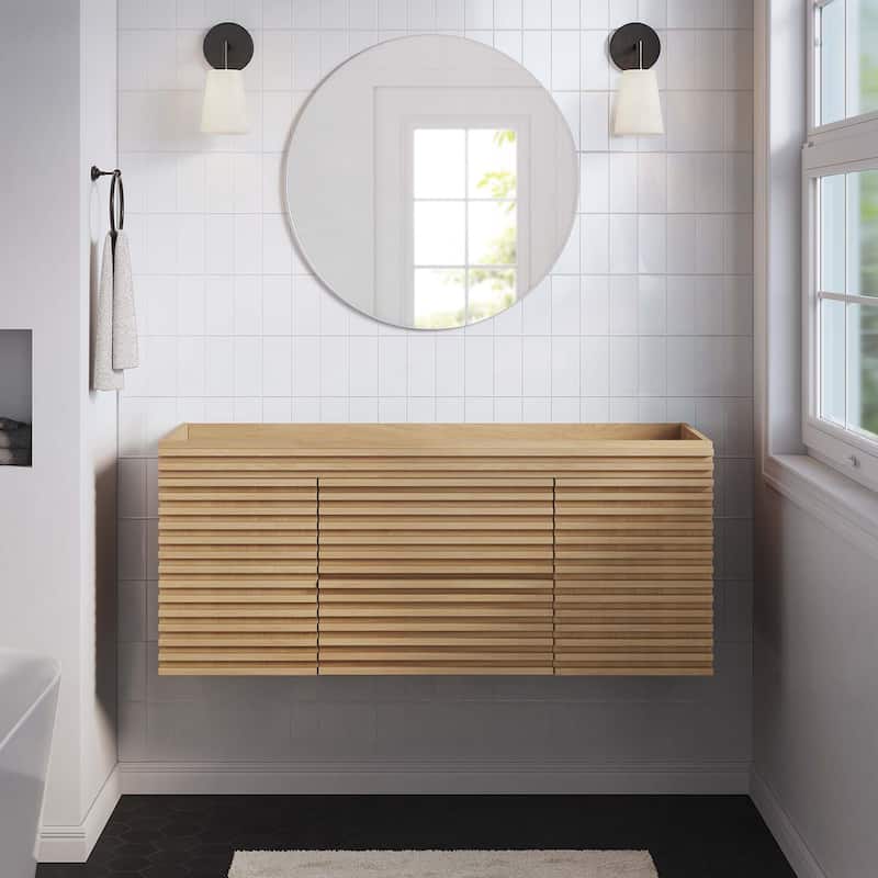 Render 48" Single Sink Compatible (Not Included) Bathroom Vanity Cabinet - Oak