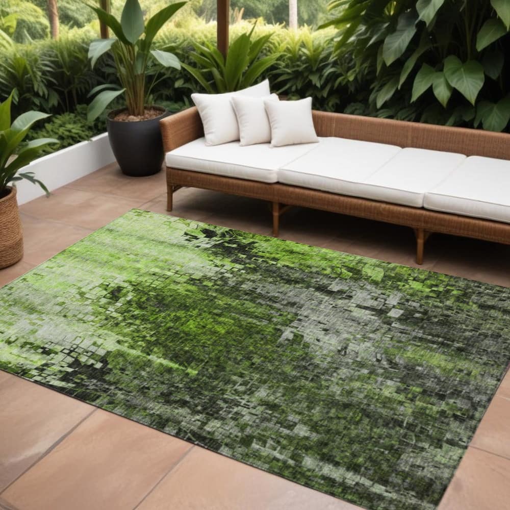 HomeRoots Abstract Transitional Rectangle Outdoor Rug