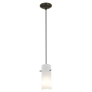 Access Lighting Cylinder - Glass Pendant - 1-Light Pendant - Cord - Opal Glass Shade