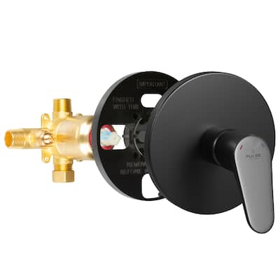 Tru-Temp Pressure Balanced Mixing Valve with Round Trim Matte Black