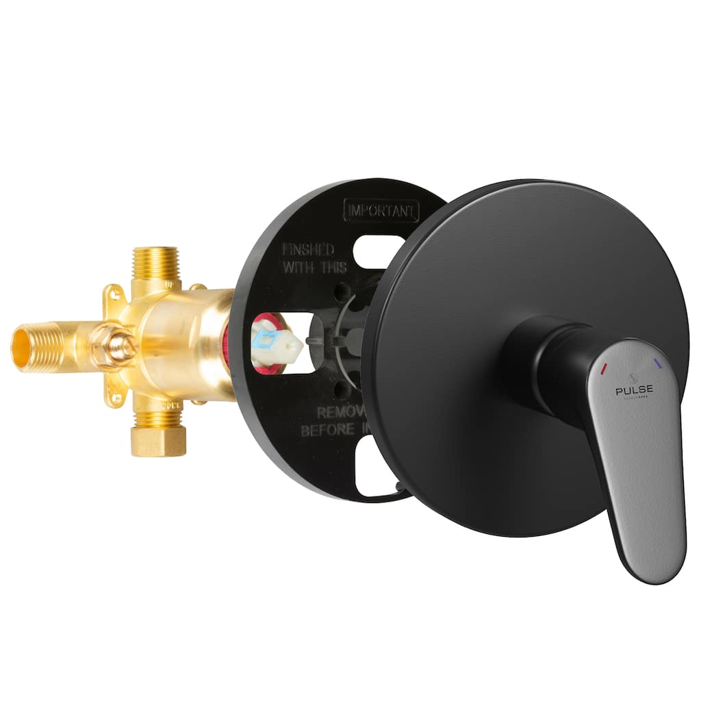 Tru-Temp Pressure Balanced Mixing Valve with Round Trim Matte Black
