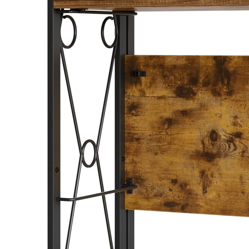 VECELO 62" Foldable 5-Tier Bookshelf Space Saving Tall Open Bookcase with MDF Shelves for Living Room Home Office Kitchen