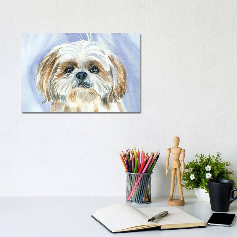 iCanvas "Garden Gnome - Shih Tzu" by Judith Stein Canvas Print - 8x12x0.75