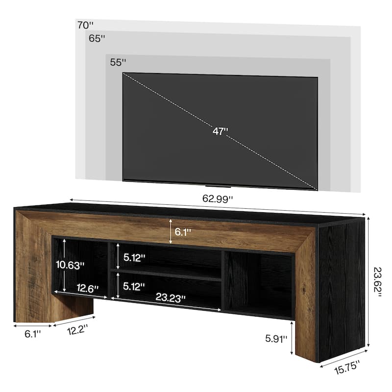 Mid Century Modern TV Stands for TVs up to 75 inches TV, Entertainment Center with Storage for Living Room