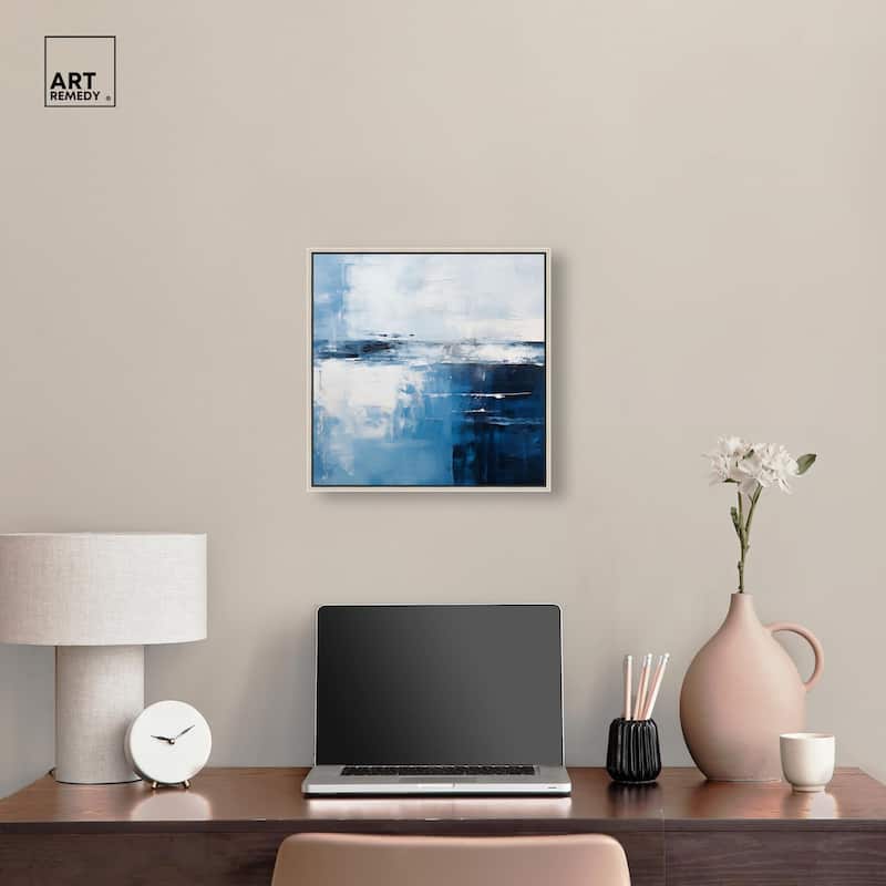 Layers of Blue Canvas by Art Remedy