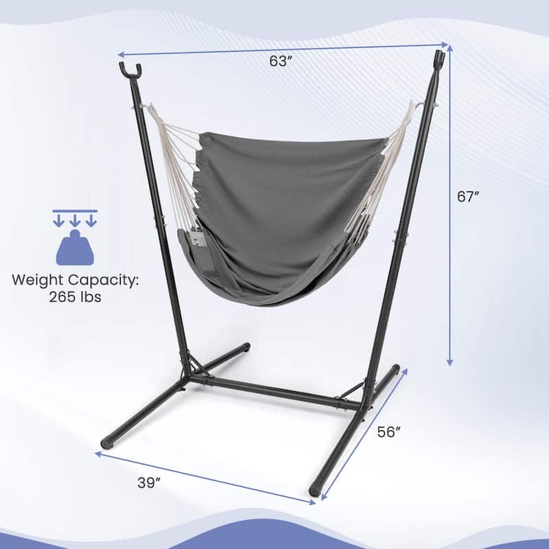 Costway Adjustable Hammock Chair with Stand 6 Adjustable Positions - See Details